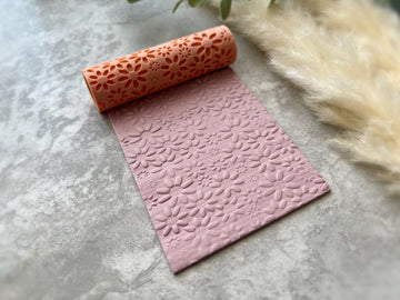 Daisy Print Texture Roller |  Polymer Clay Roller | Clay Roller